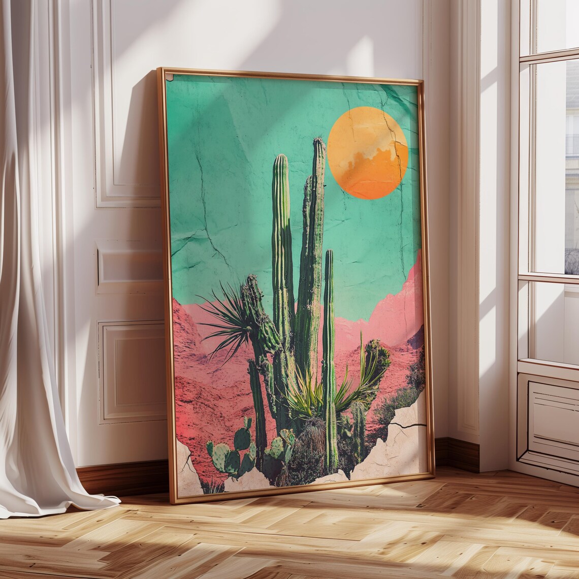 Boho Cactus Desert Art Print, Southwestern Style
