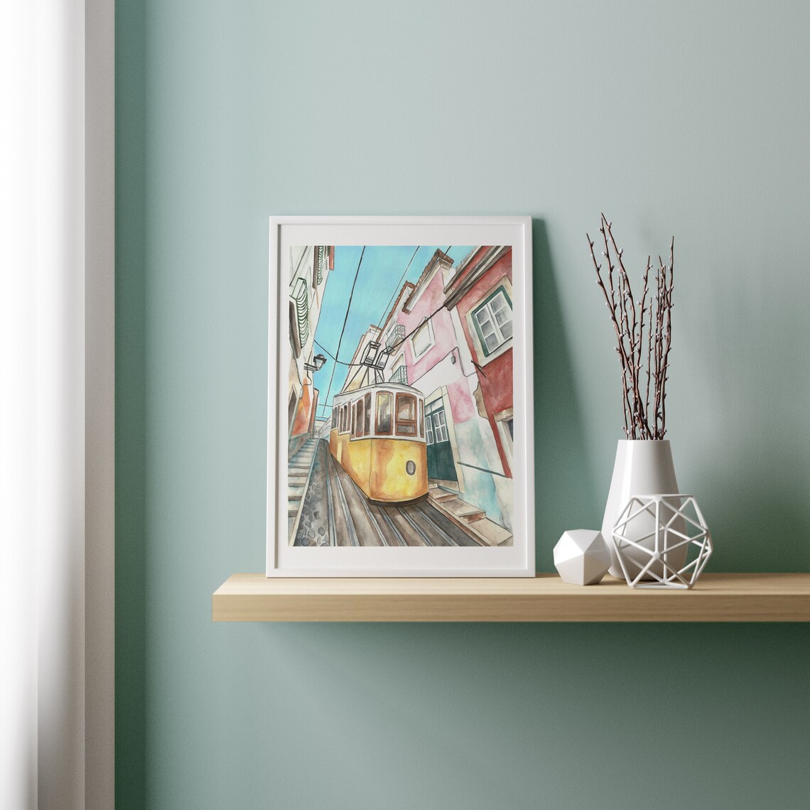Lisbon Print Portugal Wall Art Portuguese Gifts Travel Wall Decor Architecture Print City Painting Decor Over The Bed - Image 2