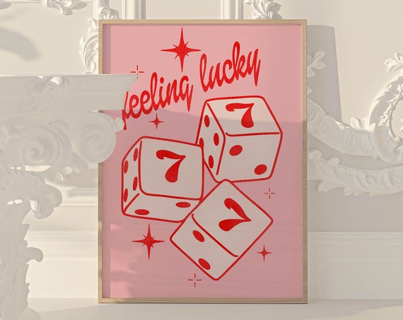 Lucky 7 Print, Coquette Room Decor