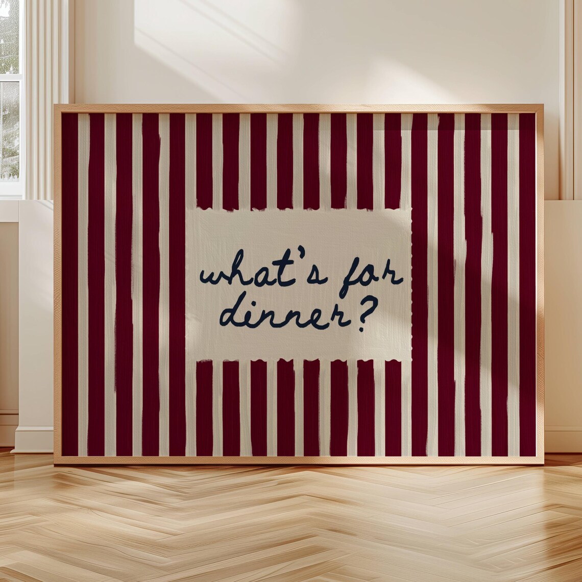 Whats For Dinner Quote Poster, Funny Kitchen Typography