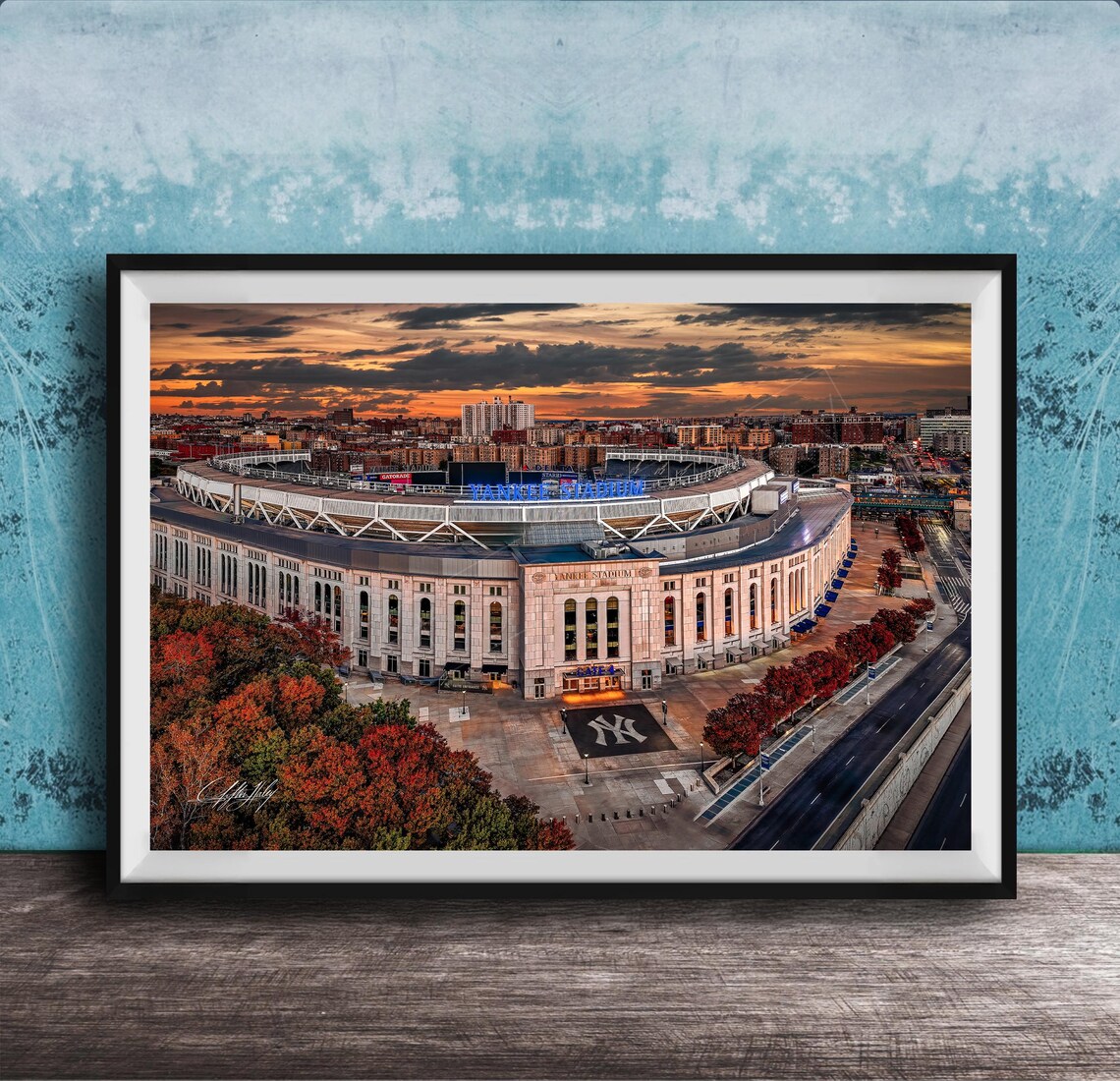 Yankee Stadium Autumn Baseball Scene Art Print