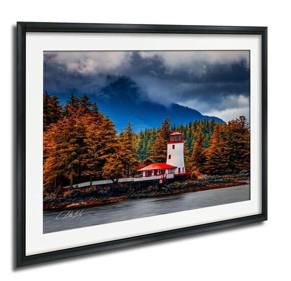 Sitka Lighthouse Autumn Colors Alaska Coast Art Print