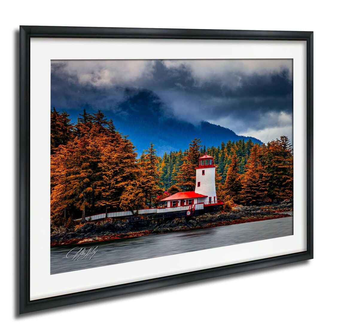 Sitka Lighthouse Autumn Colors Alaska Coast Art Print