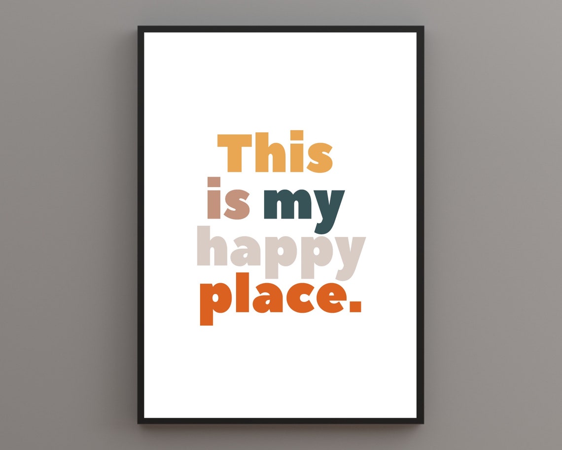 This Is My Happy Place Warm Brown Tones Minimalist Gallery Wall Poster