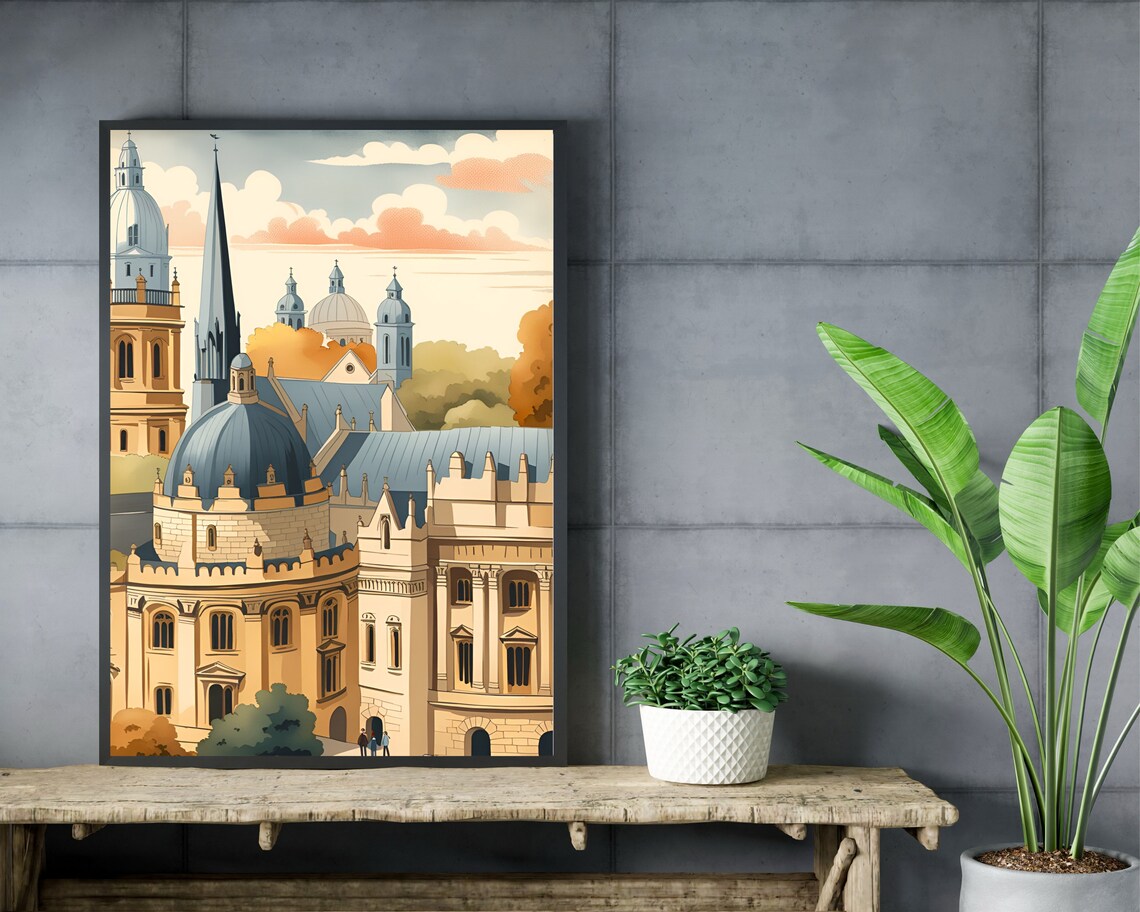 Oxford Historic Spires And Domes University City Travel Poster - Image 2