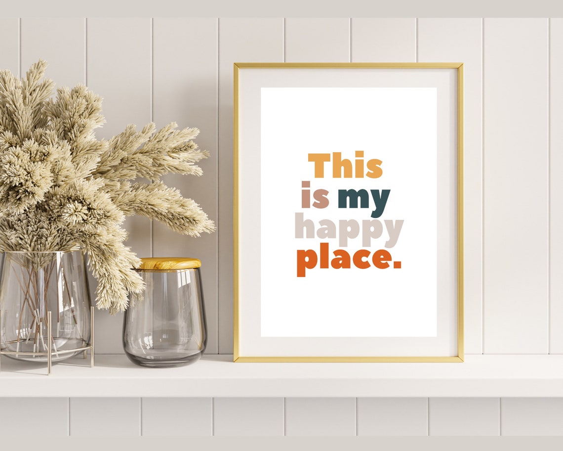 This Is My Happy Place Warm Brown Tones Minimalist Gallery Wall Poster - Image 2