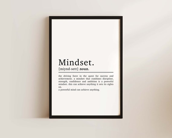 Mindset Definition Inspirational Office Art Print