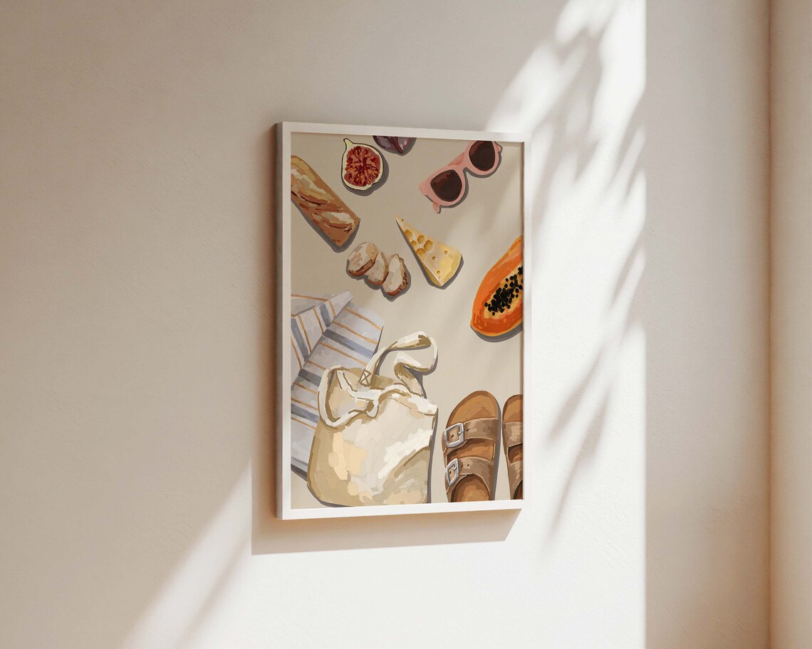 Beach Picnic Poster, French Kitchen Art Print - Image 2