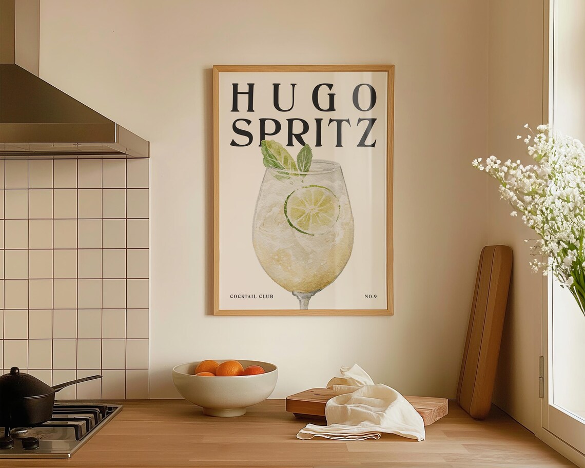 Hugo Spritz Cocktail Poster, Kitchen Wall Art - Image 3