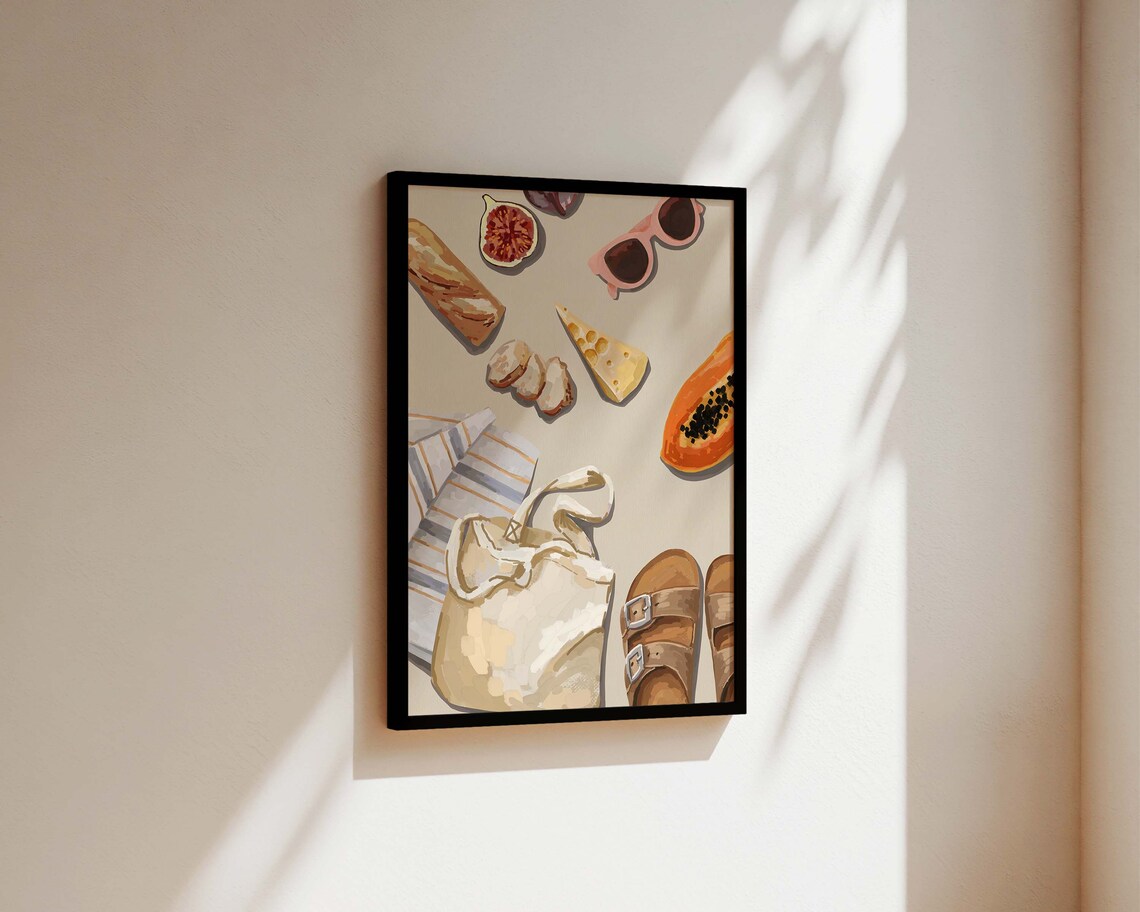 Beach Picnic Poster, French Kitchen Art Print - Image 3