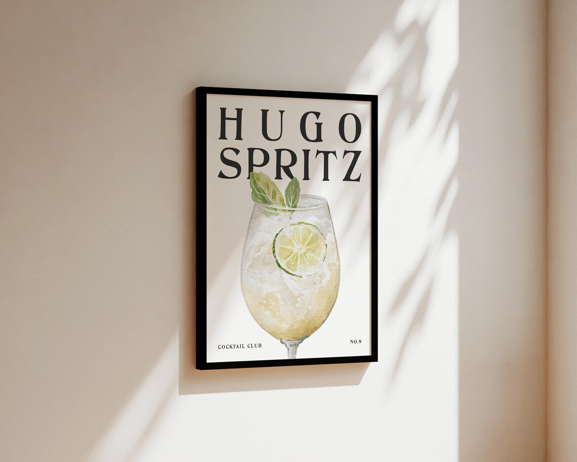 Hugo Spritz Cocktail Poster, Kitchen Wall Art - Image 2