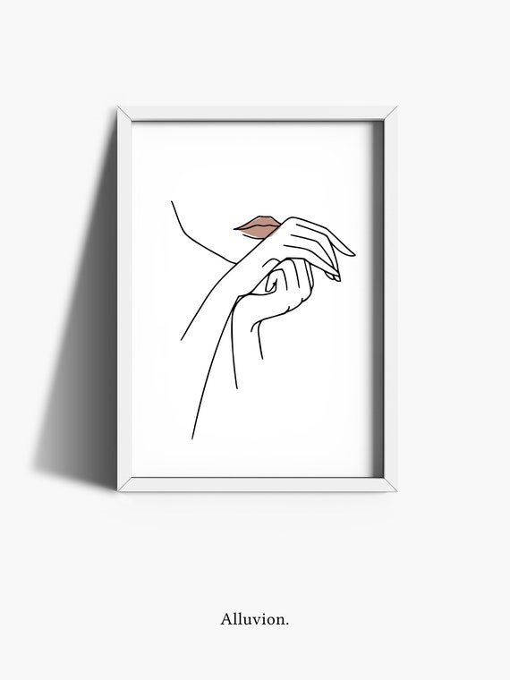Line Art Drawing Female Line Drawing Dressing Room Wall Art Bedroom Decor Bathroom Prints Feminist Art Fashion Prints Framed