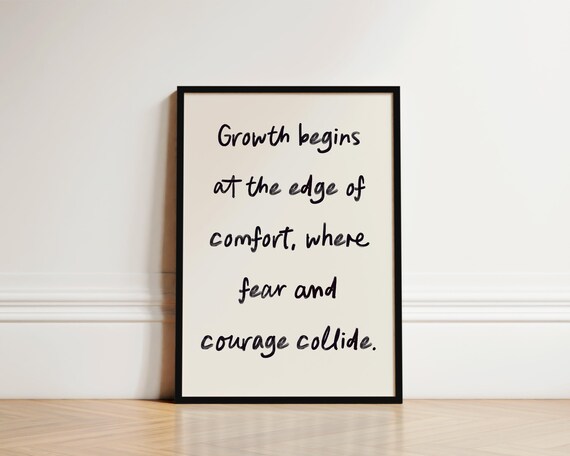 Growth Begins At The Edge Of Comfort Handwritten Motivational Poster