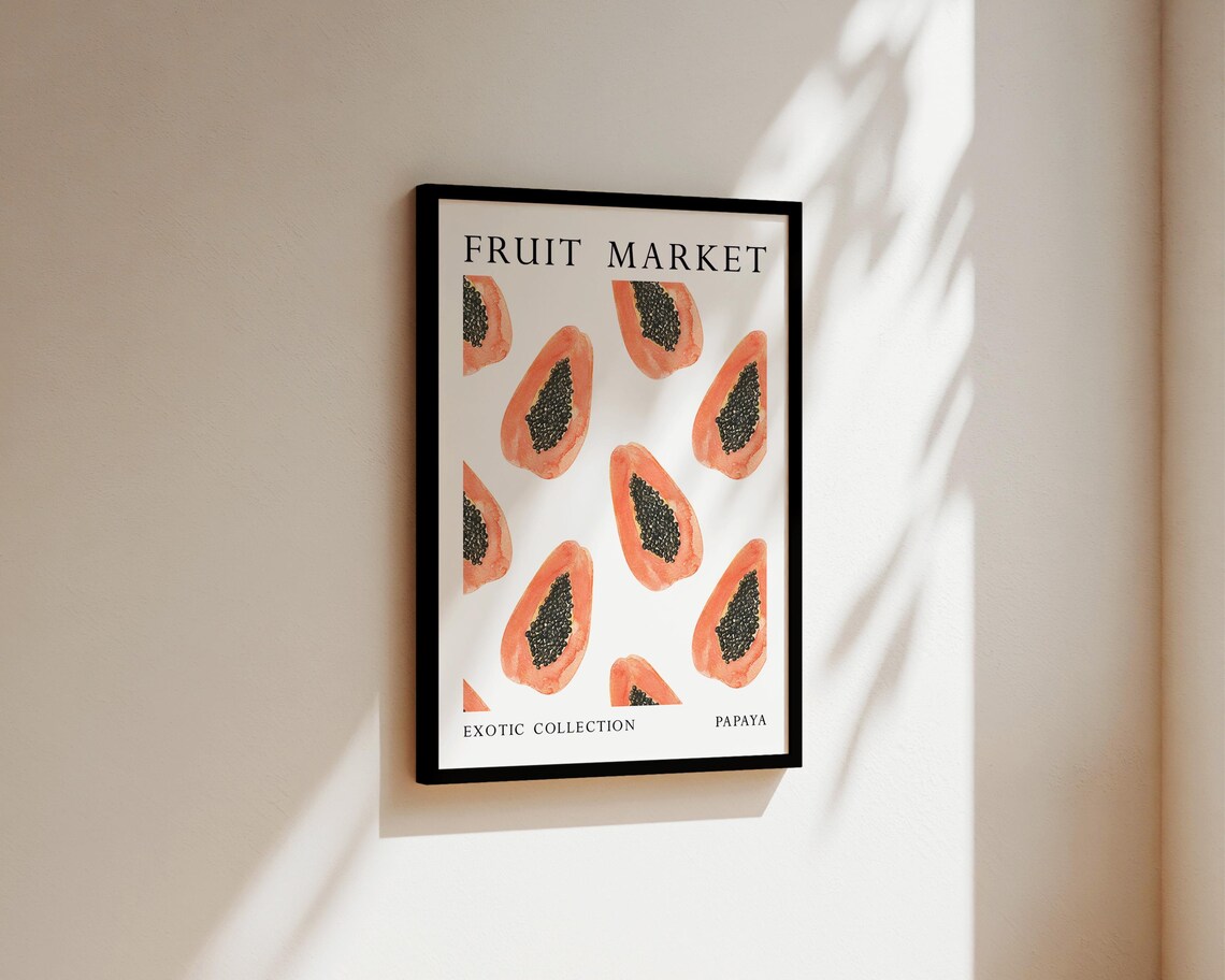 Papaya Kitchen Wall Art Print, Fruit Market - Image 3
