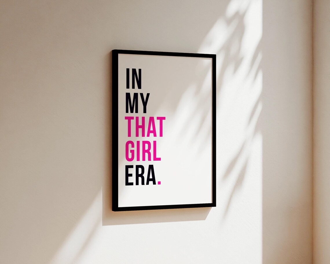 In My That Girl Era Bold Black And Pink Feminist Quote Poster - Image 3