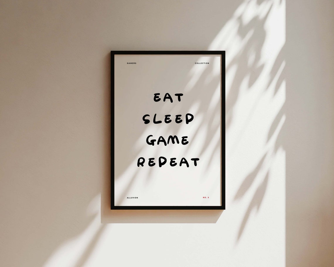 Kids Bedroom Gaming Prints Eat Sleep Game Gamer Wall Art Boys Bedroom Posters Boys Room Decor Teen Room Decor Gaming Gifts Bro