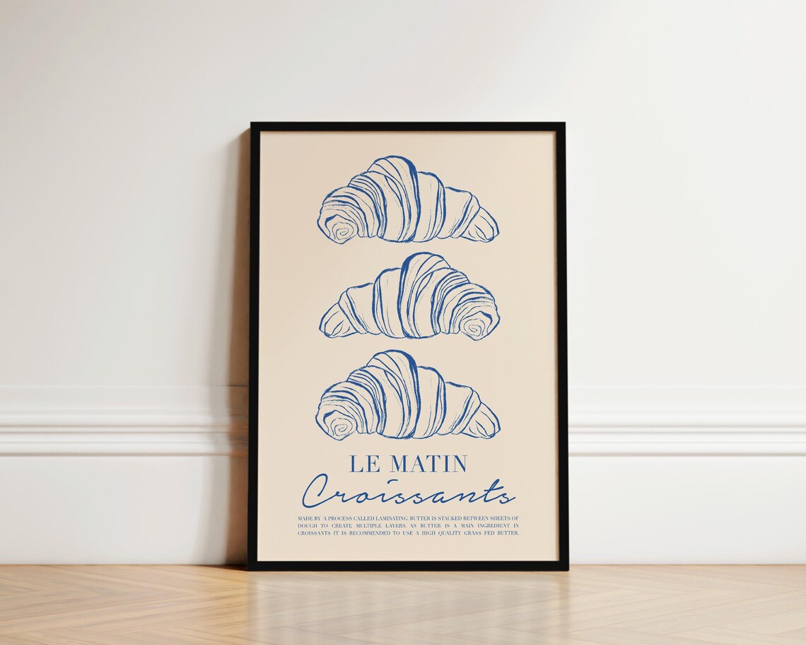 Le Matin Croissant Kitchen Art Print - Image 2
