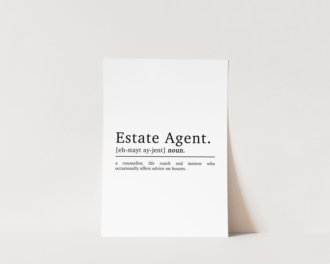 Estate Agent Gift Estate Agent Definition Gifts For Estate Agents New Job Gifts Estate Agent Office Wall Art Estate Agent Decor Print - Image 3