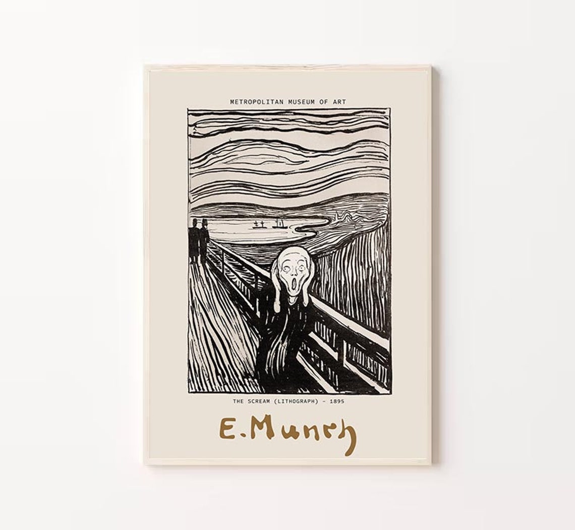 Edvard Munch The Scream 1895 Lithograph Metropolitan Museum Poster