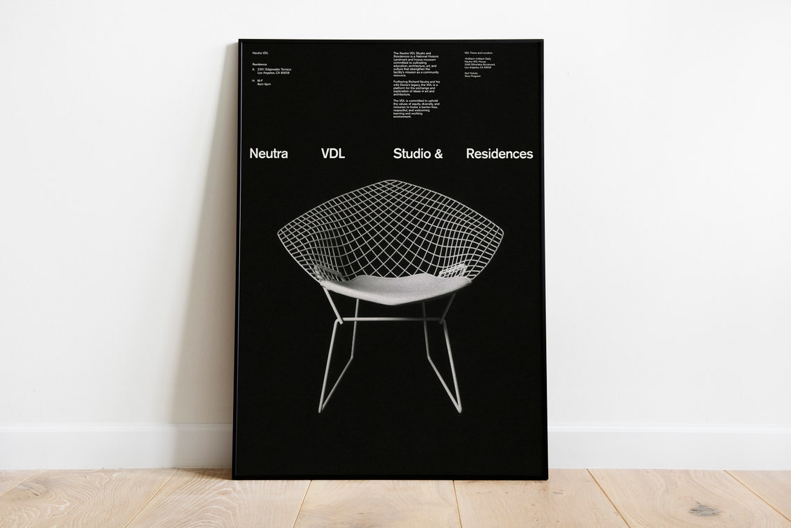 Neutra VDL Studio Residences White Wire Chair Black Design Poster - Image 2