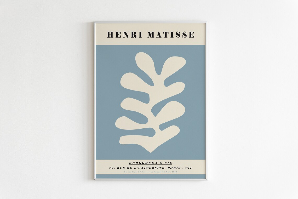 Henri Matisse Blue Leaf Cut Out Exhibition Berggruen Paris Poster - Image 3
