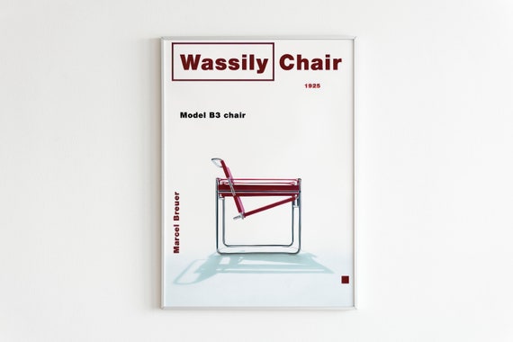 Wassily Chairs Poster Bauhaus Exhibition Poster Wassily Wall Art Iconic Mid Century Chairs Poster Furniture Bauhaus Design