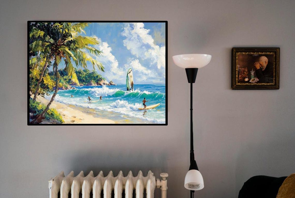 Surfing Beach Poster
