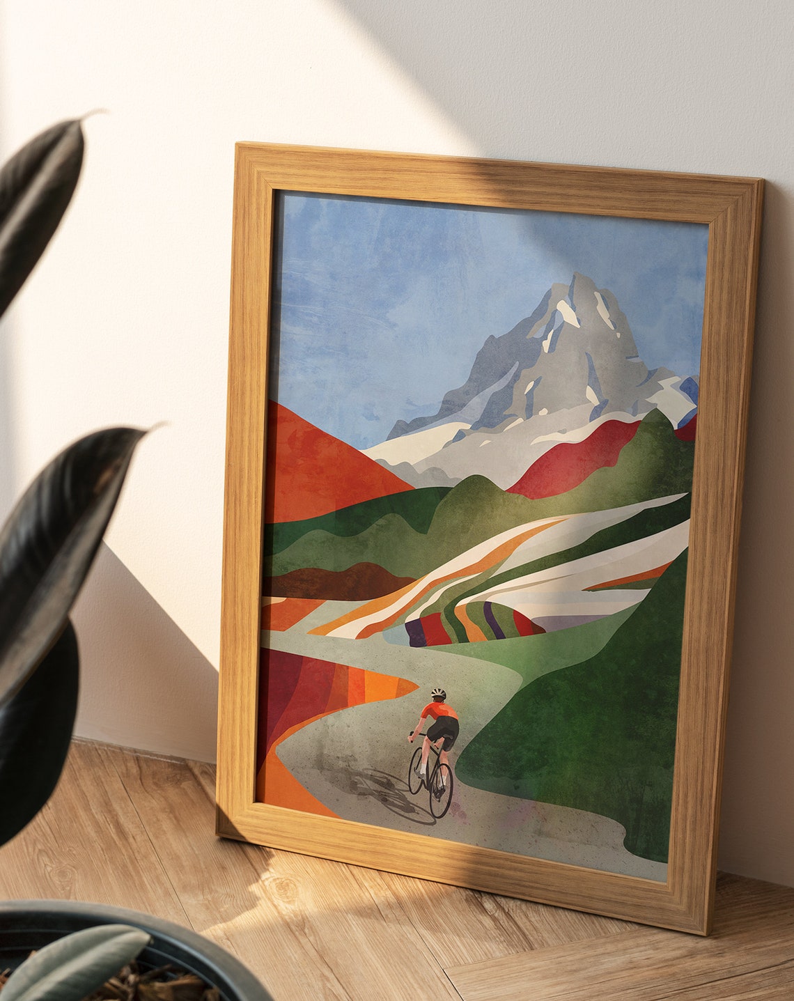 Cycling Art Print Cycling Below High Peaks - Image 2