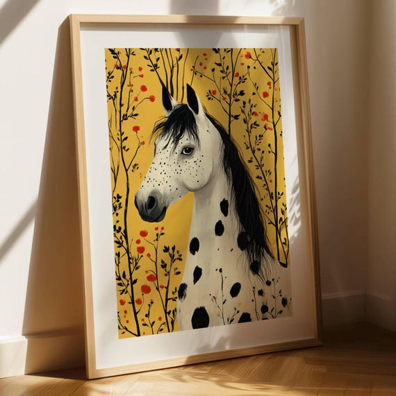 Modern Horse Print Abstract Equine Wall Art Bold Animal Illustration