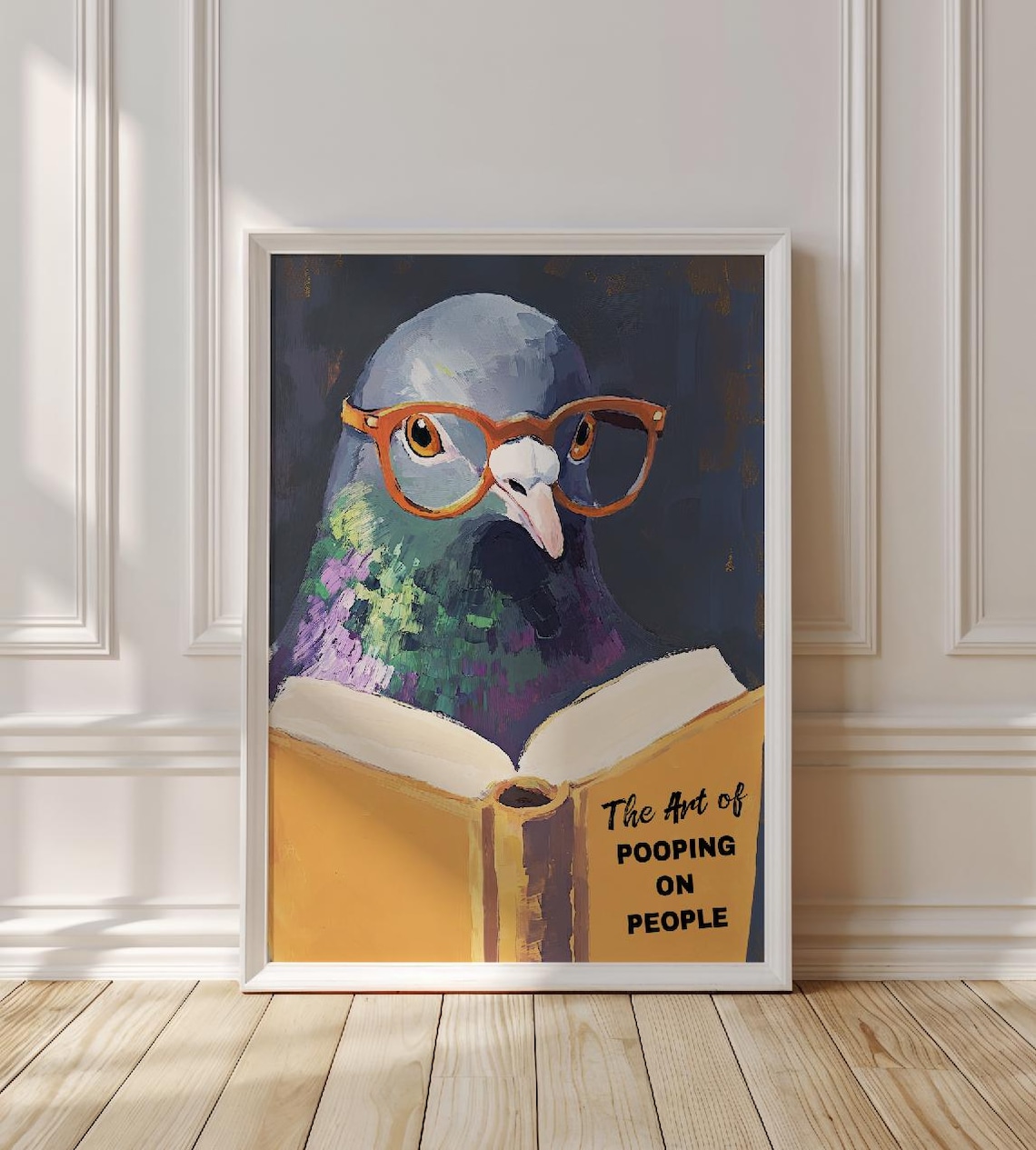 Hilarious Pigeon Pooping Bathroom Humor Art Print