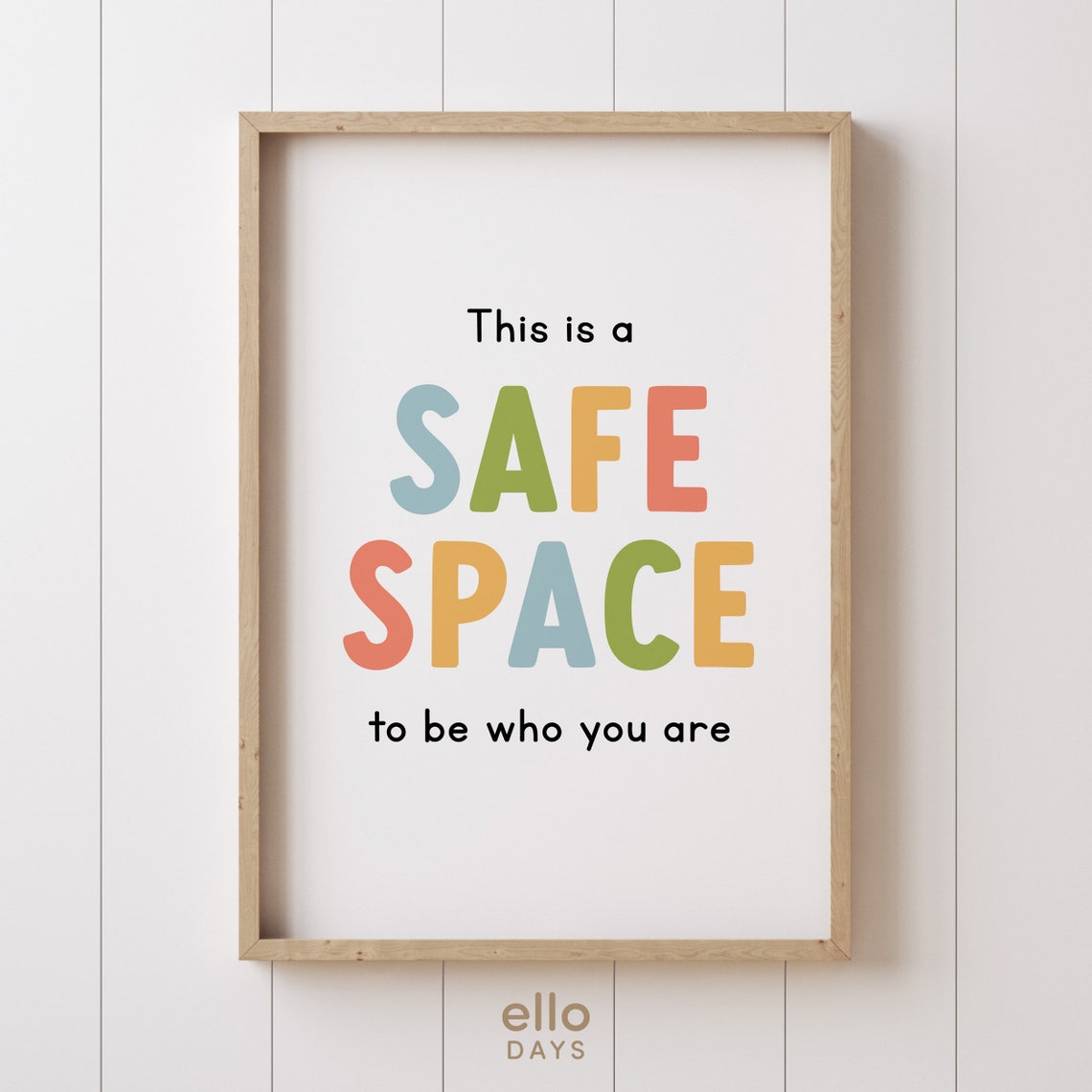 This Is A Safe Space To Be Who You Are Rainbow Quote Wall Art - Image 4