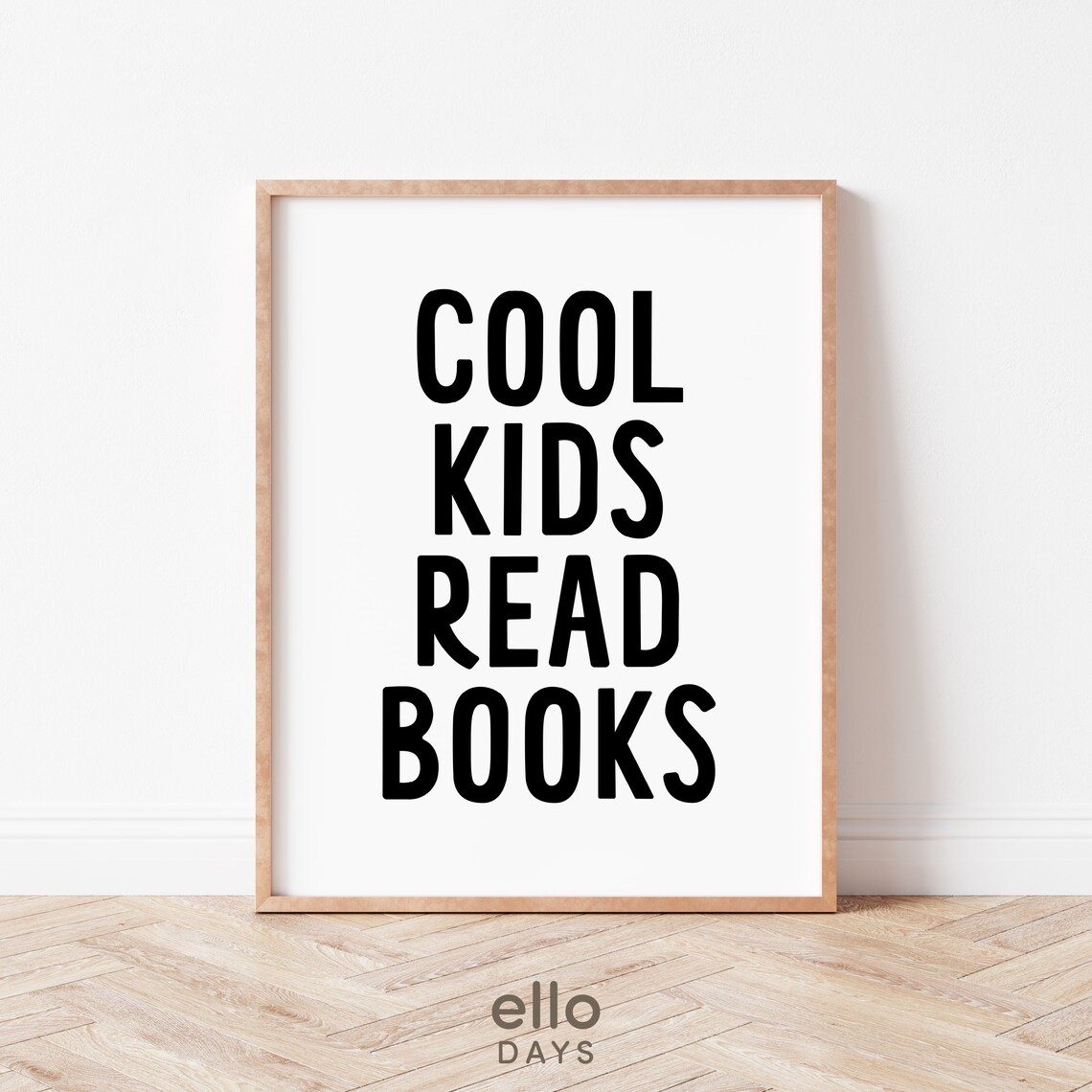 Cool Kids Read Books Poster, Reading Corner Decor