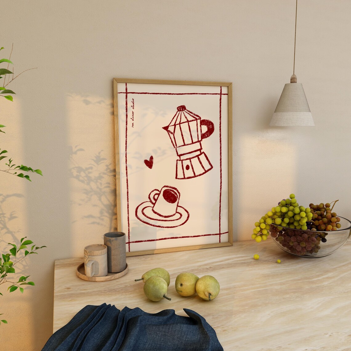 Coffee Pot Vintage Retro Kitchen Art Print