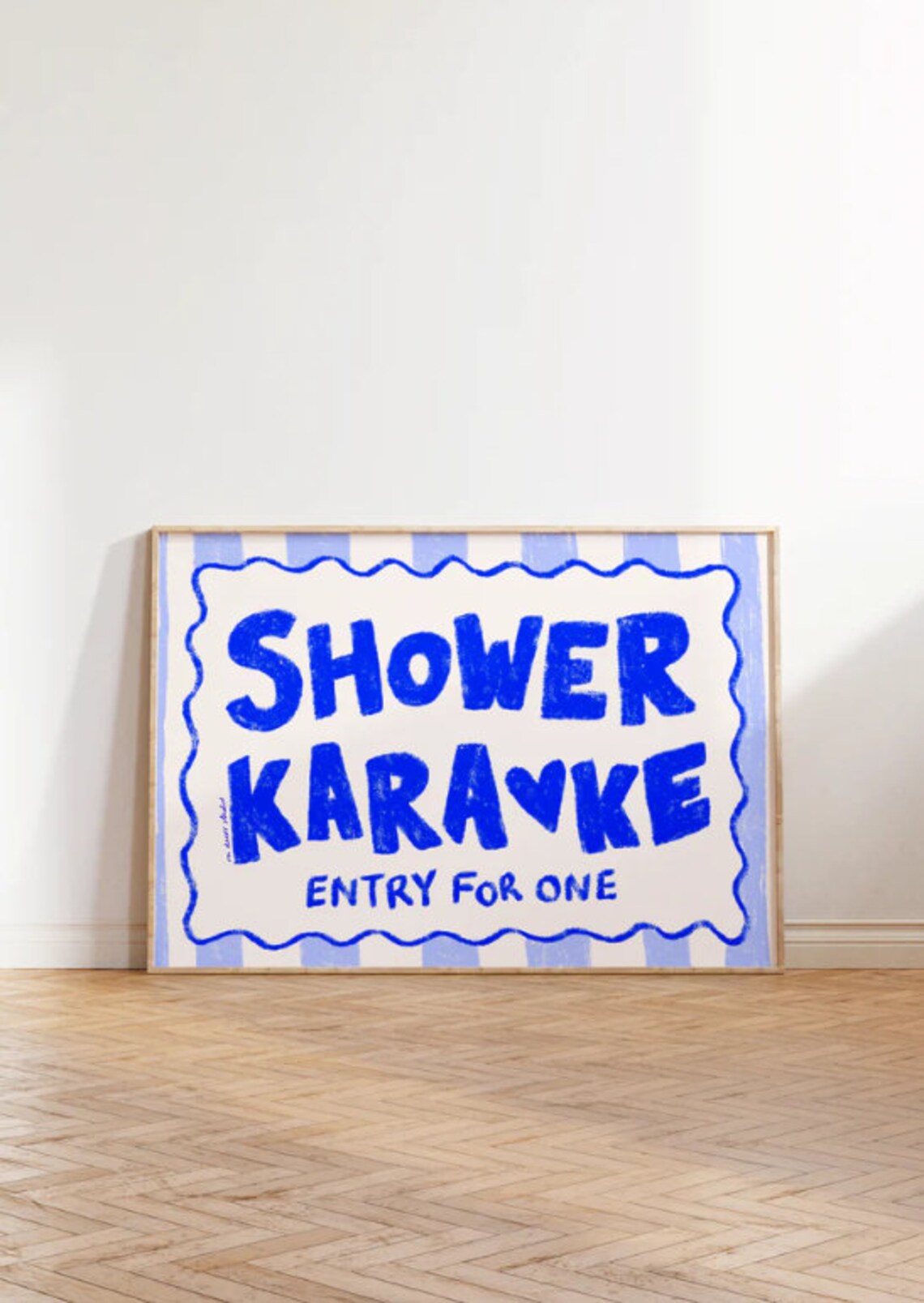 Shower Karaoke Size A2 Art Print Poster Vintage Trendy Retro Bigwords Illustration Modern Bathroom Wall