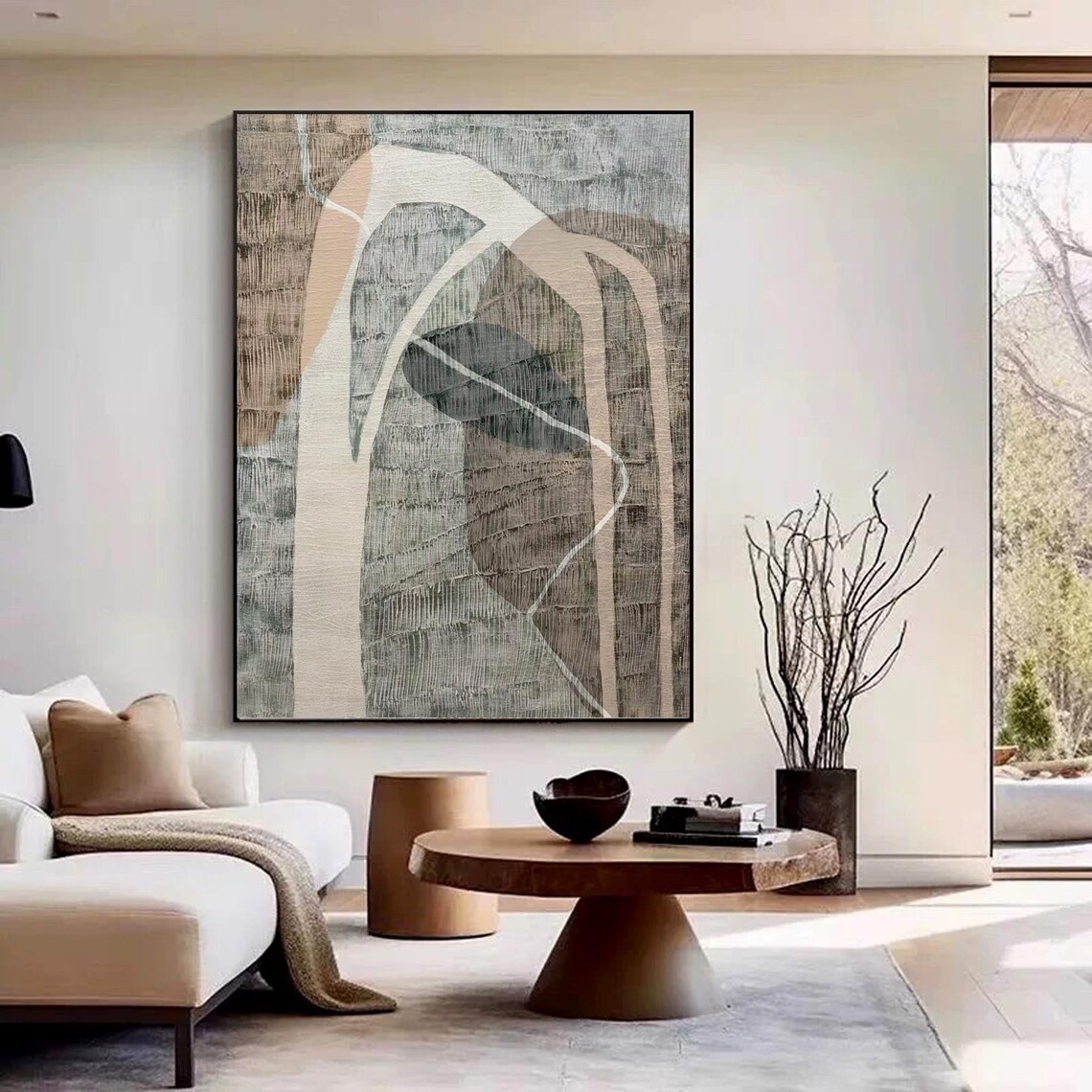 Abstract Textured Wall Art, Wabi Sabi Boho Decor - Image 2