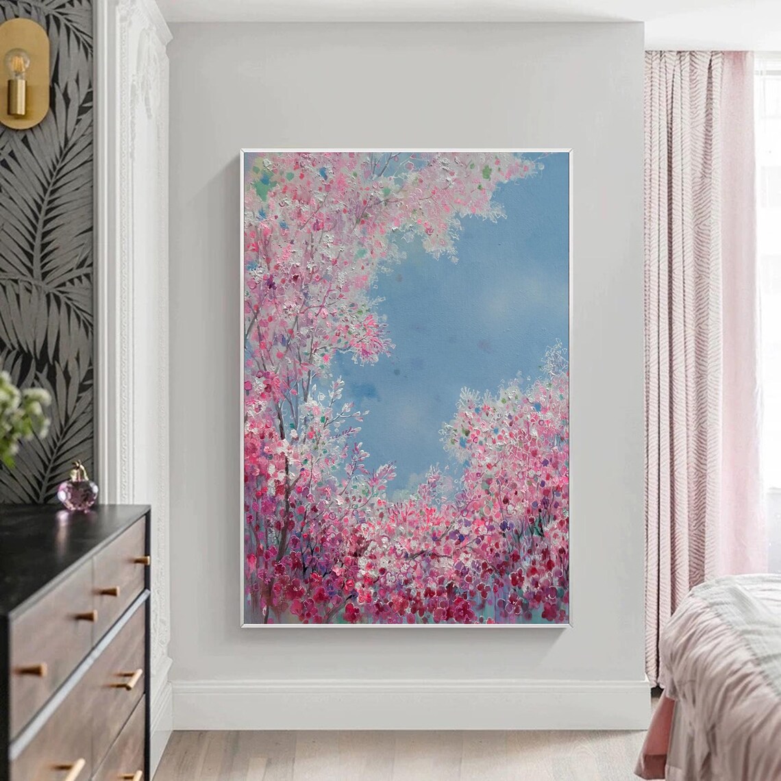 Cherry Blossom Modern Abstract Floral Wall Art