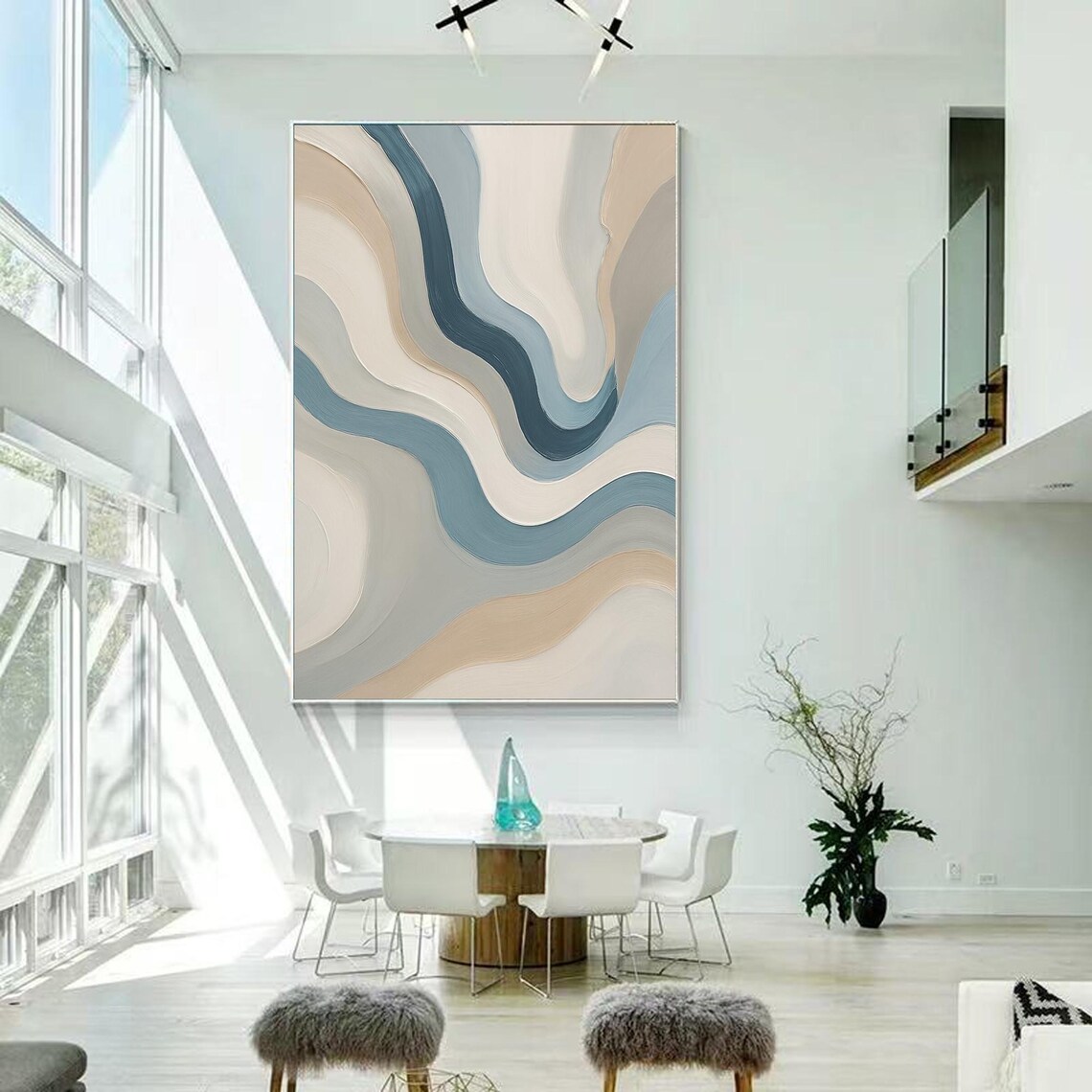 Abstract Painting, Minimalist Neutral Modern Artwork - Image 3