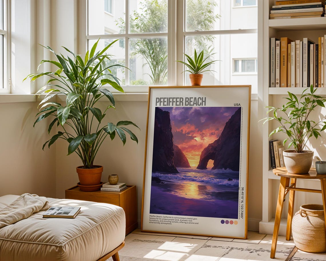 Pfeiffer Beach Big Sur Sunset Rock Arch California Coast Poster - Image 6