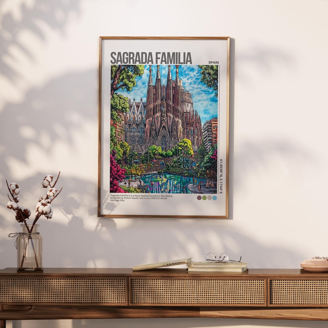 Sagrada Familia Spain Travel Poster Barcelona Spain Poster Wall Art Barcelona Travel Wall Art Spain Travel Poster - Image 6