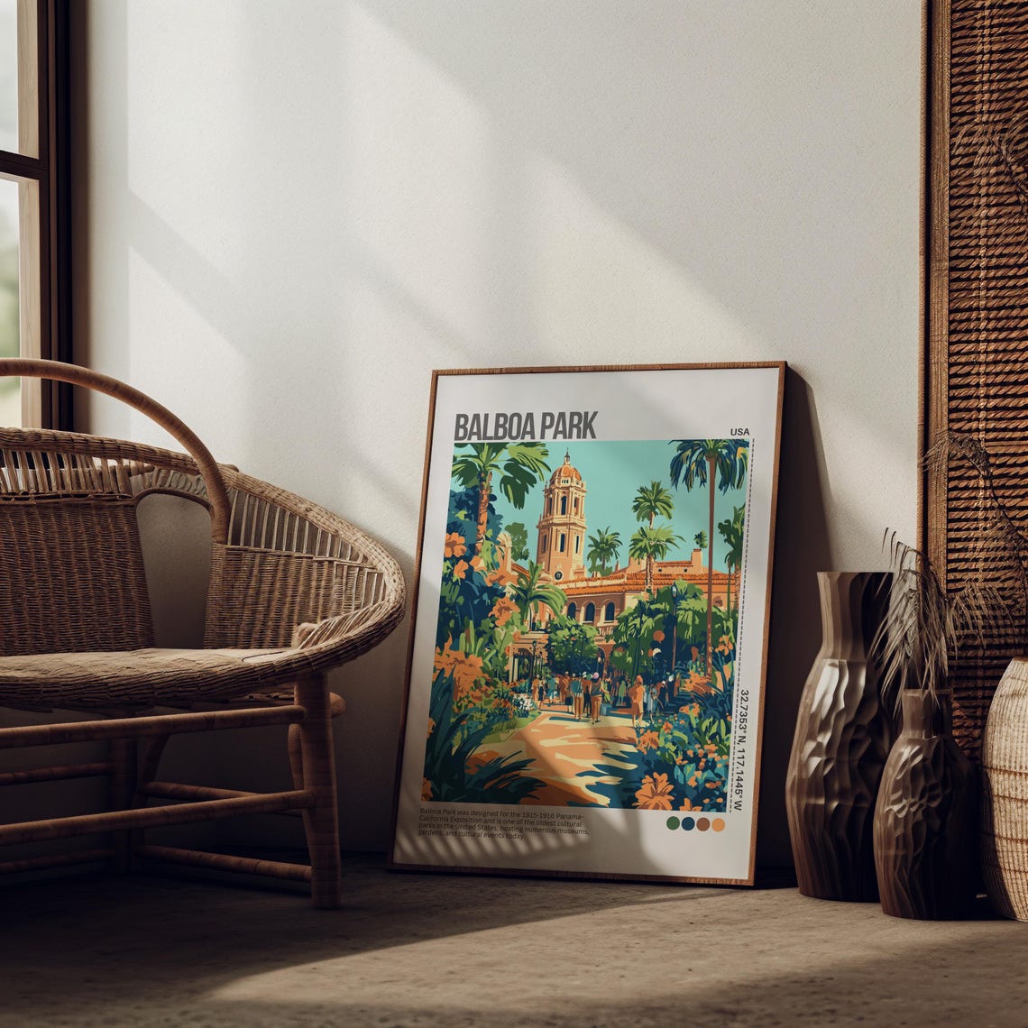 Balboa Park San Diego Travel Wall Art Balboa Park California Travel Poster San Diego Wall Art California Travel Poster Home Decor - Image 4