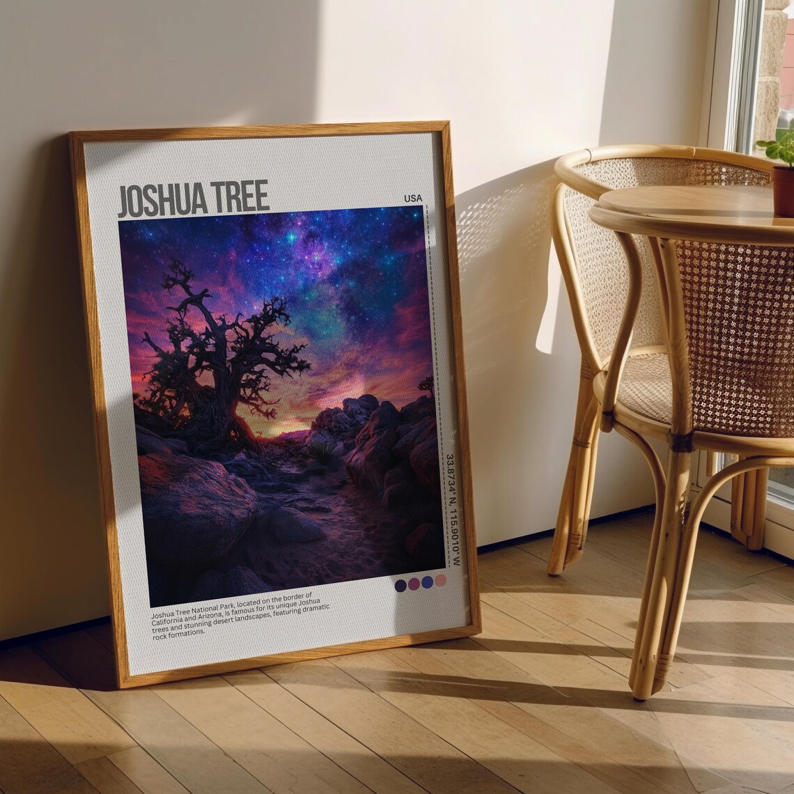 Joshua Tree Starry Milky Way Night Desert National Park Travel Poster - Image 2