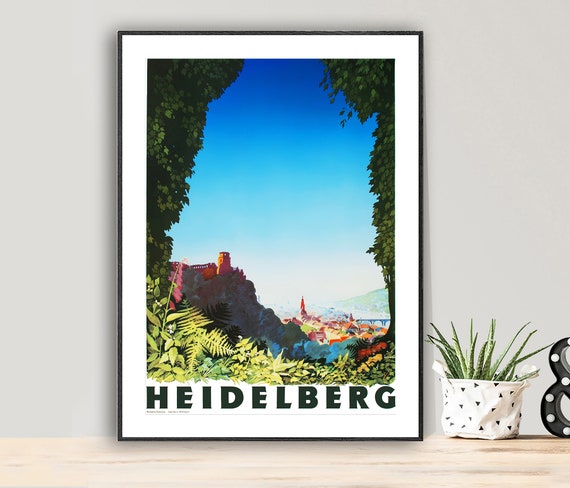 Heidelberg Germany Vintage Travel Poster Poster Paper Or Print Gift Idea Wall Art