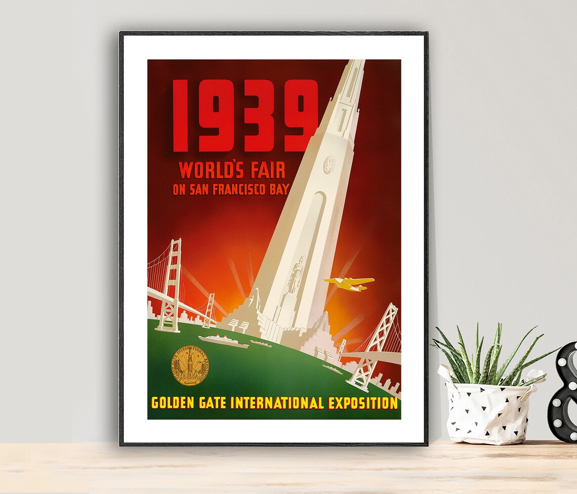 Worlds Fair On San Francisco Bay 1939 Vintage Travel Poster