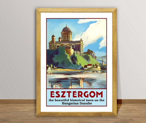 Esztergom Hungary Vintage Travel Poster, Travel Poster