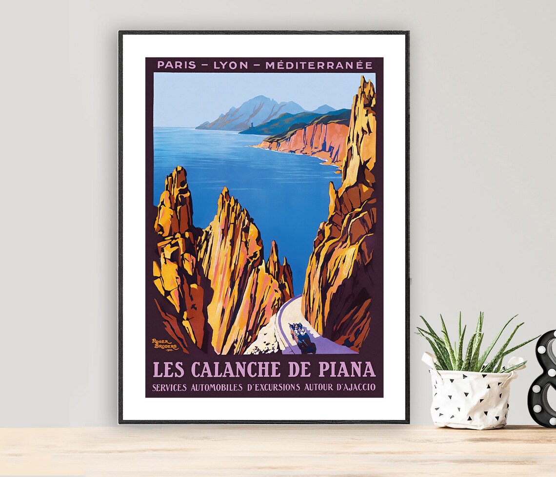 Les Calanche De Piana Vintage Travel Poster
