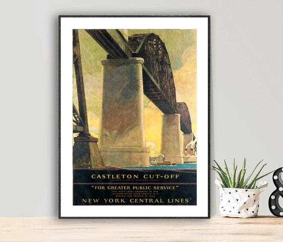 Castleton Cut Off New York Central Lines Vintage Travel Poster Transport Poster Gift Idea Wall Decor
