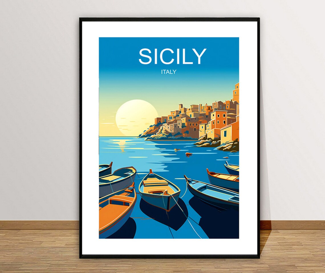 Sicily Italy Travel Poster, Travel Sicily Wall Decor - Image 3