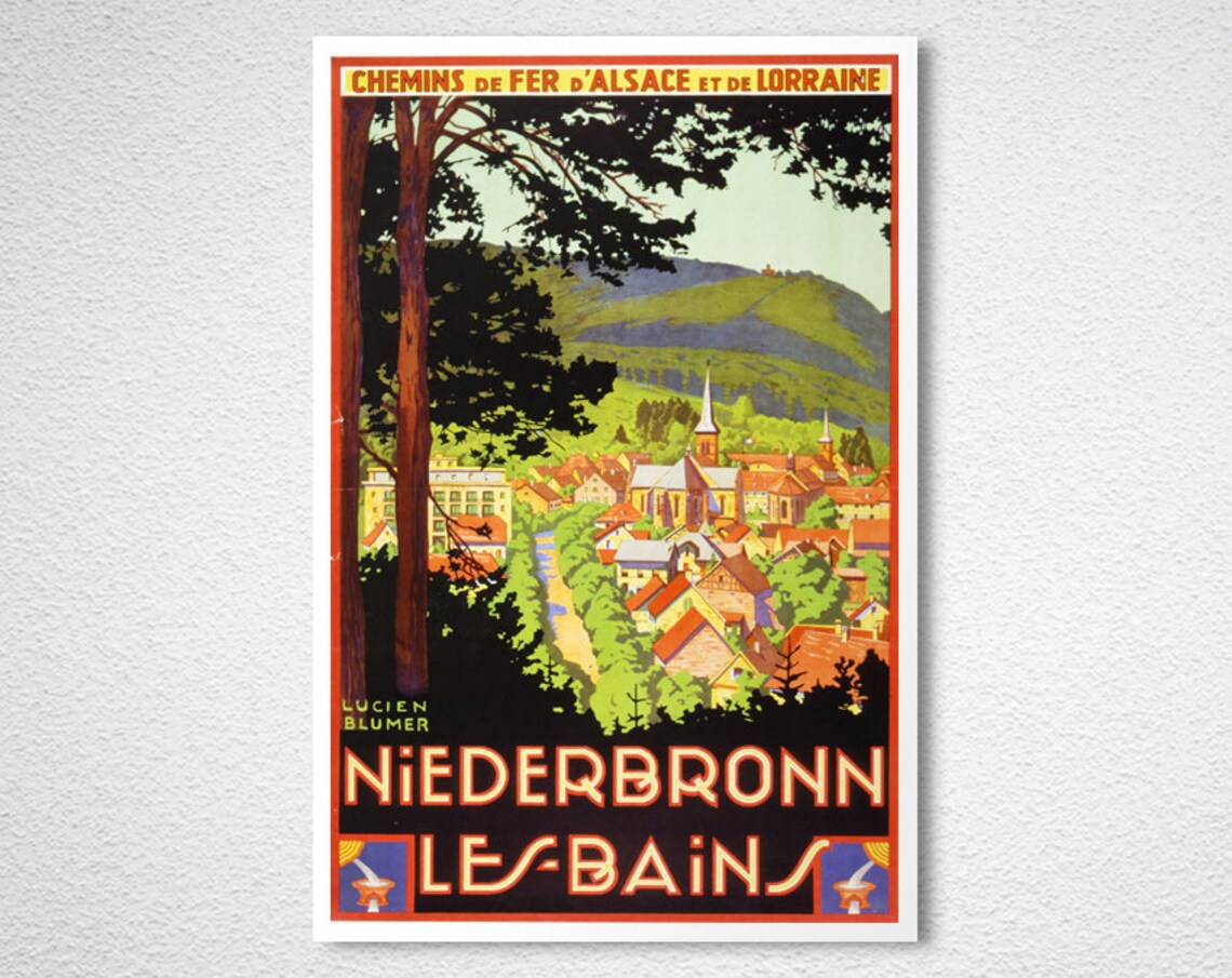 Niederbronn Les Bains France Vintage Travel Poster - Image 2