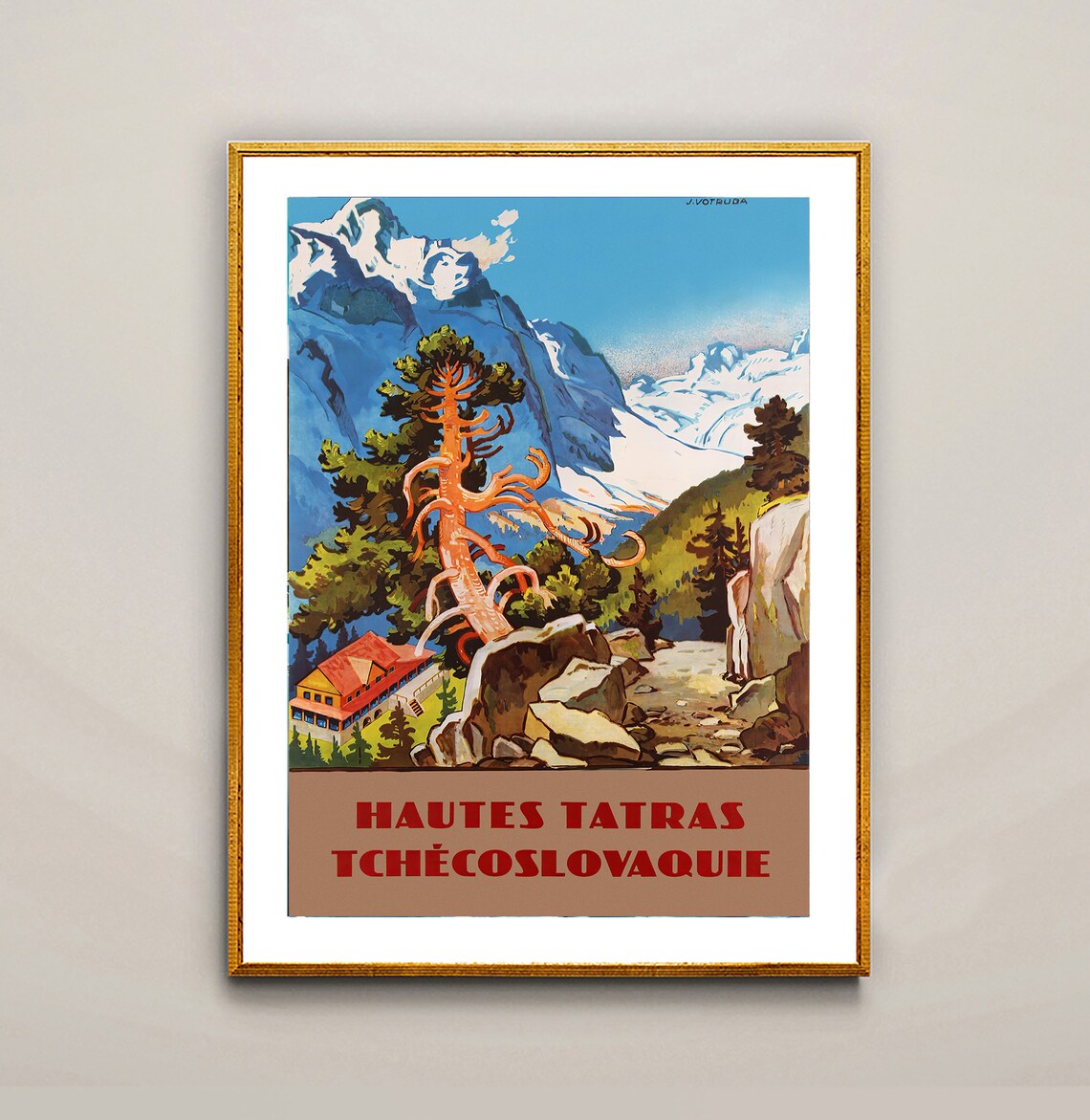 Hautes Tatras Tchecoslovaquie Vintage Mountain Travel Poster - Image 2
