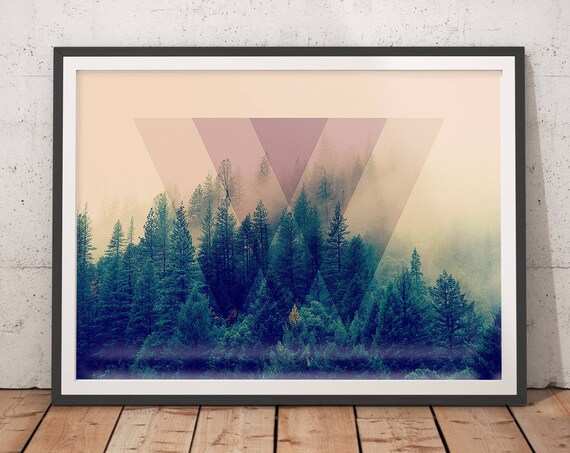 Geometric Art Forest Print Nordic Poster Nordic Wall Art Nordic Print Scandinavian Decor Geometric Dcor Scandinavian Design